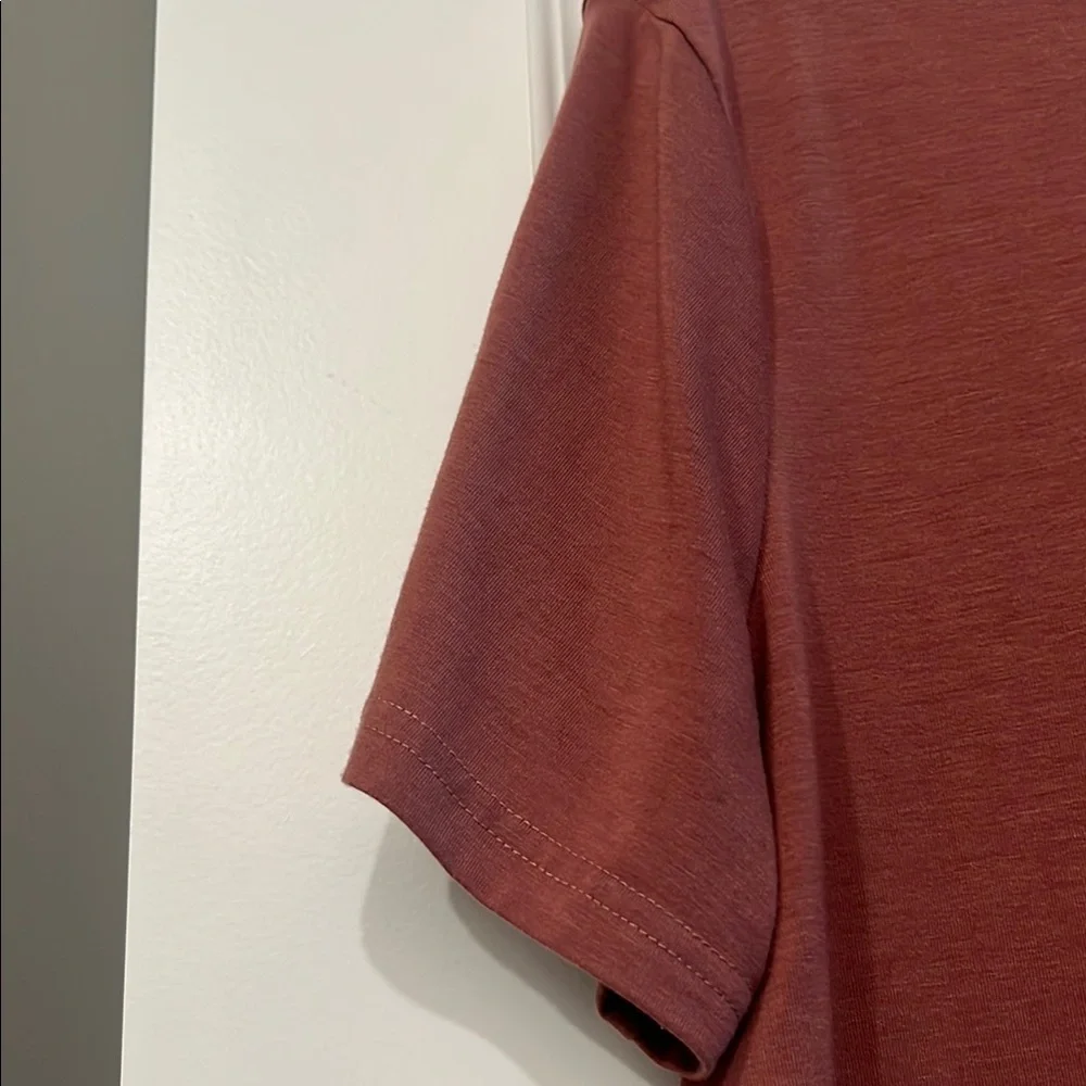 SHEIN Mauve Brown Short Sleeve T-Shirt Casual Style - Picture 2 of 7